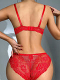 Buy Rosy Red Embroidered Padded Bra and Panty Set in Pakistan
