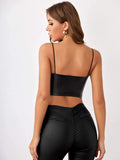 Buy SHEIN Leather Look Crop Cami Top in Pakistan