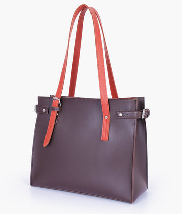 Buy Dark brown satchel tote bag in Pakistan