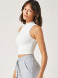 Buy Shein Basics Solid Crop Halter Top in Pakistan