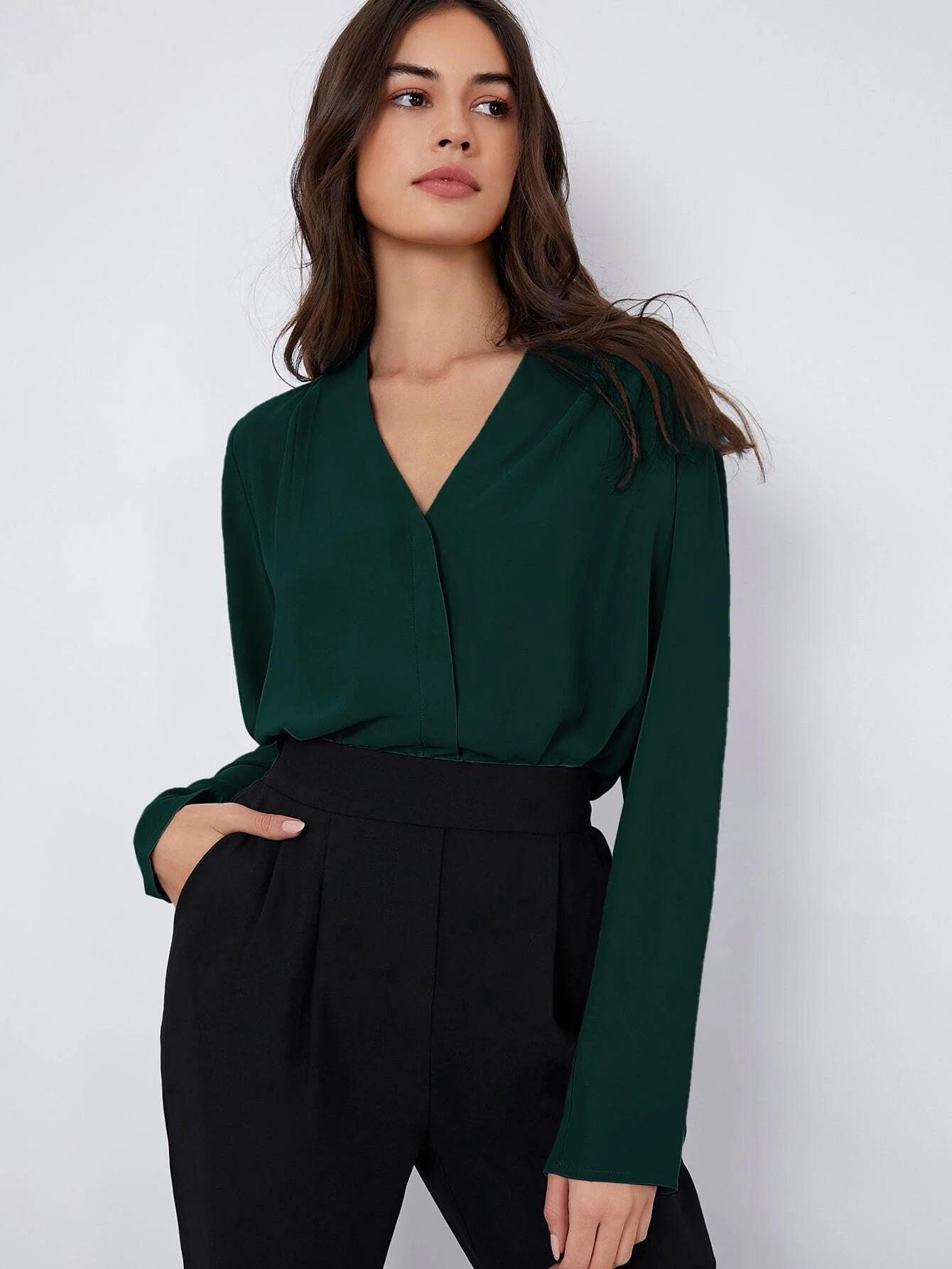 Buy SHEIN Fold Pleated Solid Top in Pakistan