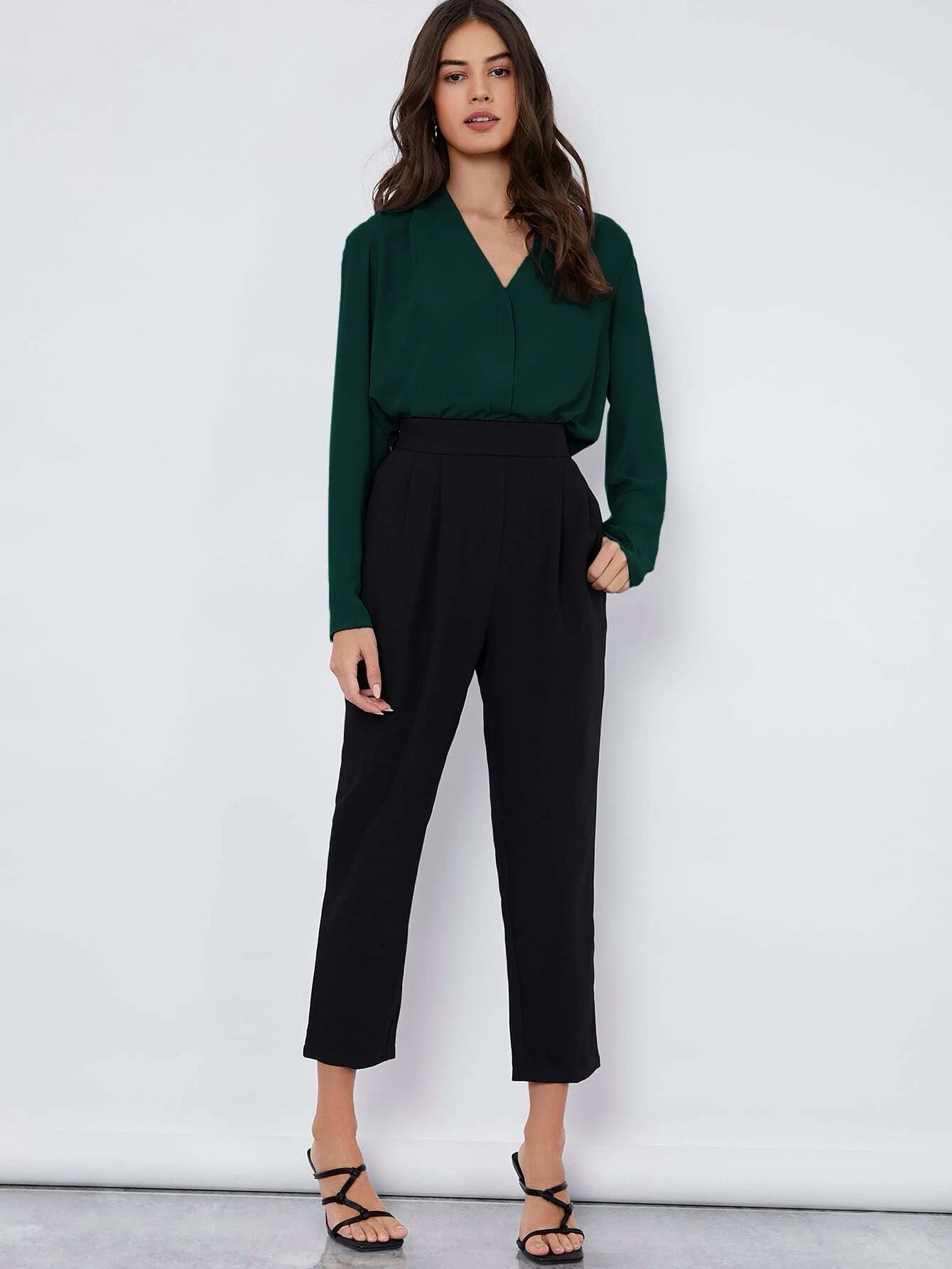 Buy SHEIN Fold Pleated Solid Top in Pakistan