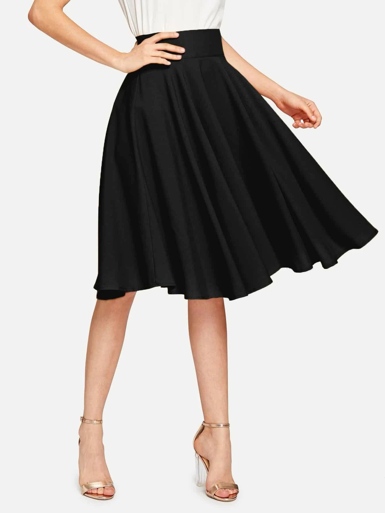 Buy Shein High Rise Wide Waistband Circle Skirt in Pakistan