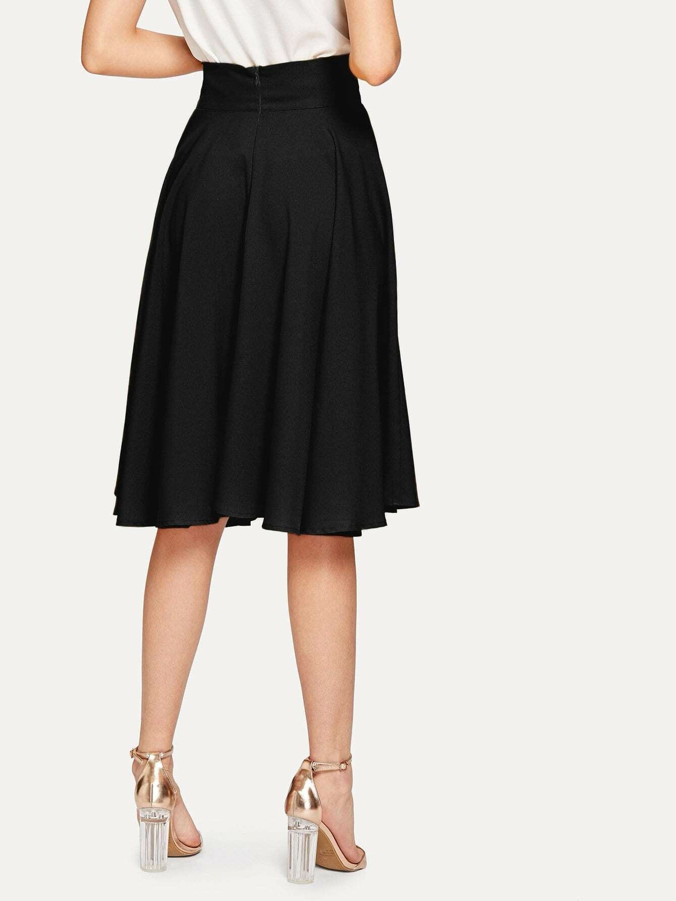 Buy Shein High Rise Wide Waistband Circle Skirt in Pakistan