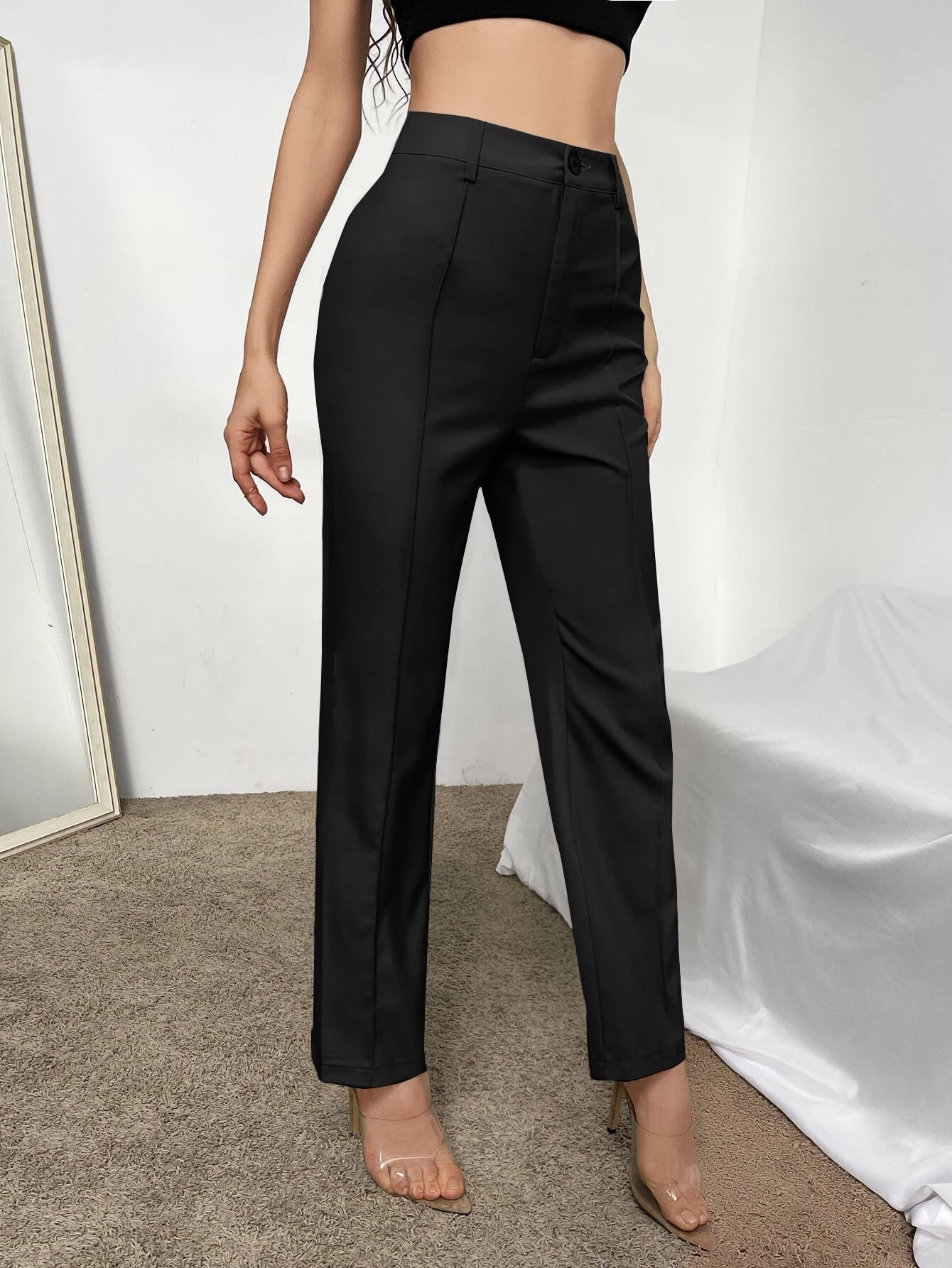 Buy Shein High Waist Seam Detail Pants in Pakistan