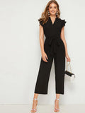 Buy Shein Layered Pleated Sleeve Belted Jumpsuit in Pakistan