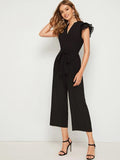 Buy Shein Layered Pleated Sleeve Belted Jumpsuit in Pakistan