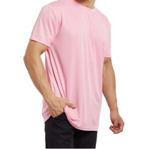 Buy Unisex Plain Crew Neck Short Sleeve T-Shirt - Baby Pink in Pakistan