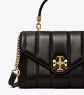 Buy Tory Burch Small Kira Quilted Satchel Bag For Women - Black Rolled Gold in Pakistan