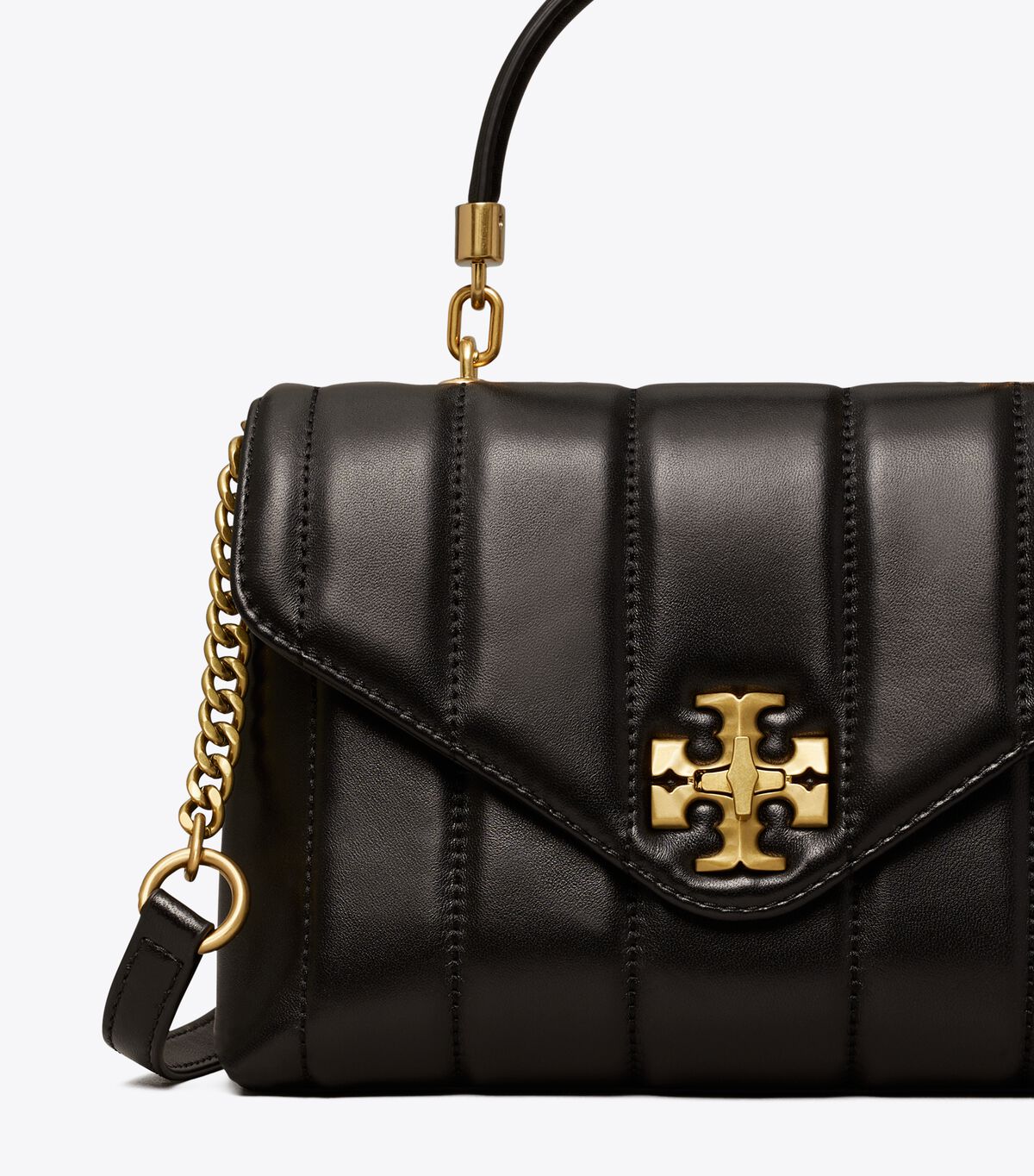 Buy Tory Burch Small Kira Quilted Satchel Bag For Women - Black Rolled Gold in Pakistan