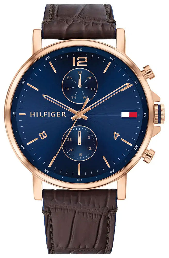 Buy Tommy Hilfiger Mens Quartz Leather Strap Blue Dial 44mm Watch - 1710418 in Pakistan