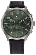 Buy Tommy Hilfiger Green Dial Black Leather Strap Watch for Men - 1791856 in Pakistan