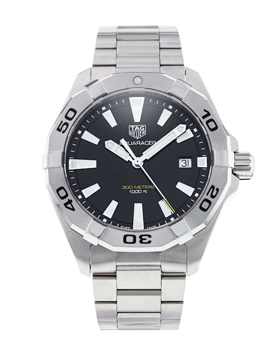 Buy Tag Heuer Aquaracer Black Dial Silver Steel Strap Watch for Men - WBD1110.BA0928 in Pakistan