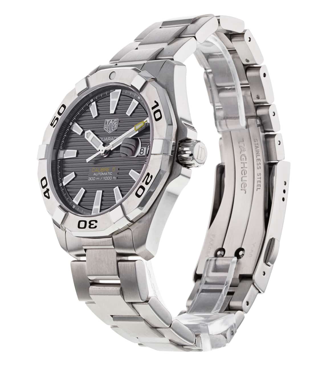 Buy TAG Heuer Aquaracer Calibre 5 Automatic Grey Dial Silver Steel Strap Watch for Men - WBD2113.BA0928 in Pakistan