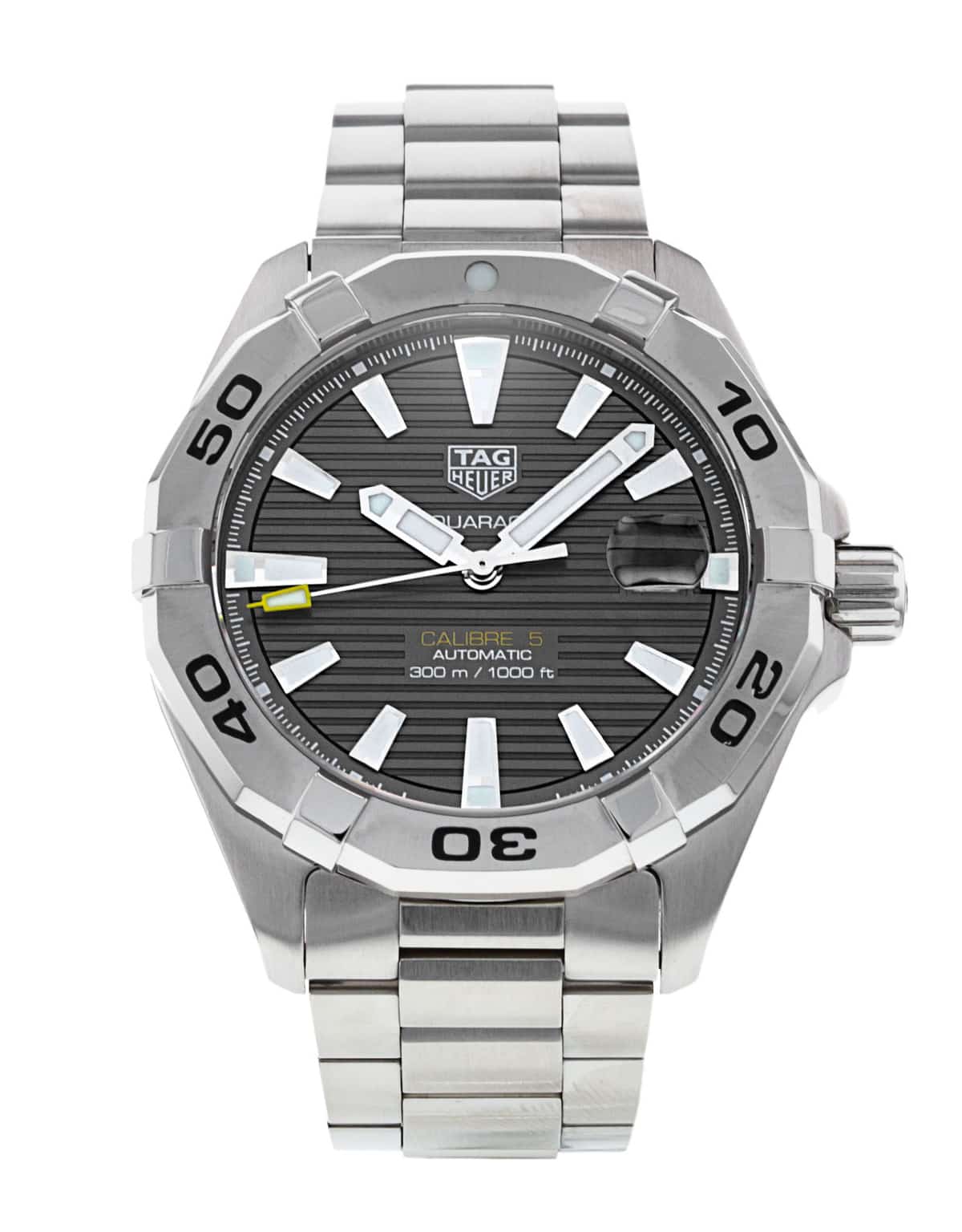 Buy TAG Heuer Aquaracer Calibre 5 Automatic Grey Dial Silver Steel Strap Watch for Men - WBD2113.BA0928 in Pakistan