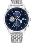 Buy Tommy Hilfiger Mens Quartz Silver Stainless Steel Blue Dial 44mm Watch - 1710504 in Pakistan