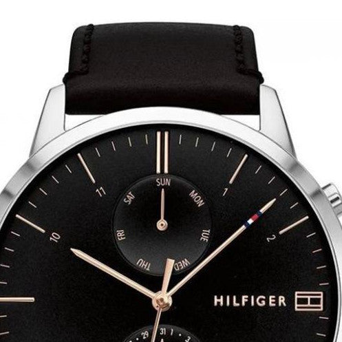 Buy Tommy Hilfiger Mens Quartz Leather Strap Black Dial 44mm Watch - 1710406 in Pakistan