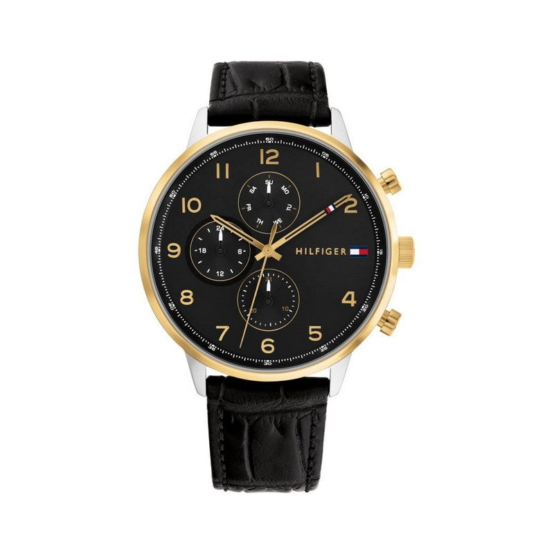 Buy Tommy Hilfiger Leonard Black Dial Black Leather Strap Watch for Men - 1791986 in Pakistan