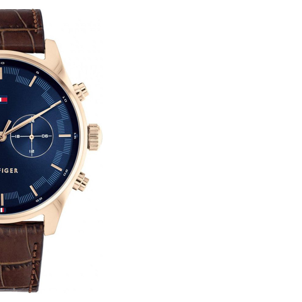 Buy Tommy Hilfiger Mens Quartz Leather Strap Blue Dial 44mm Watch - 1710423 in Pakistan