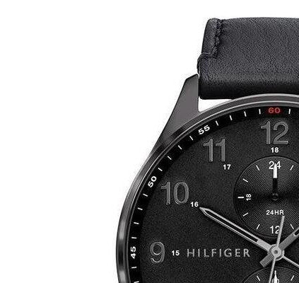 Buy Tommy Hilfiger Mens Quartz Leather Strap Black Dial 44mm Watch - 1791711 in Pakistan