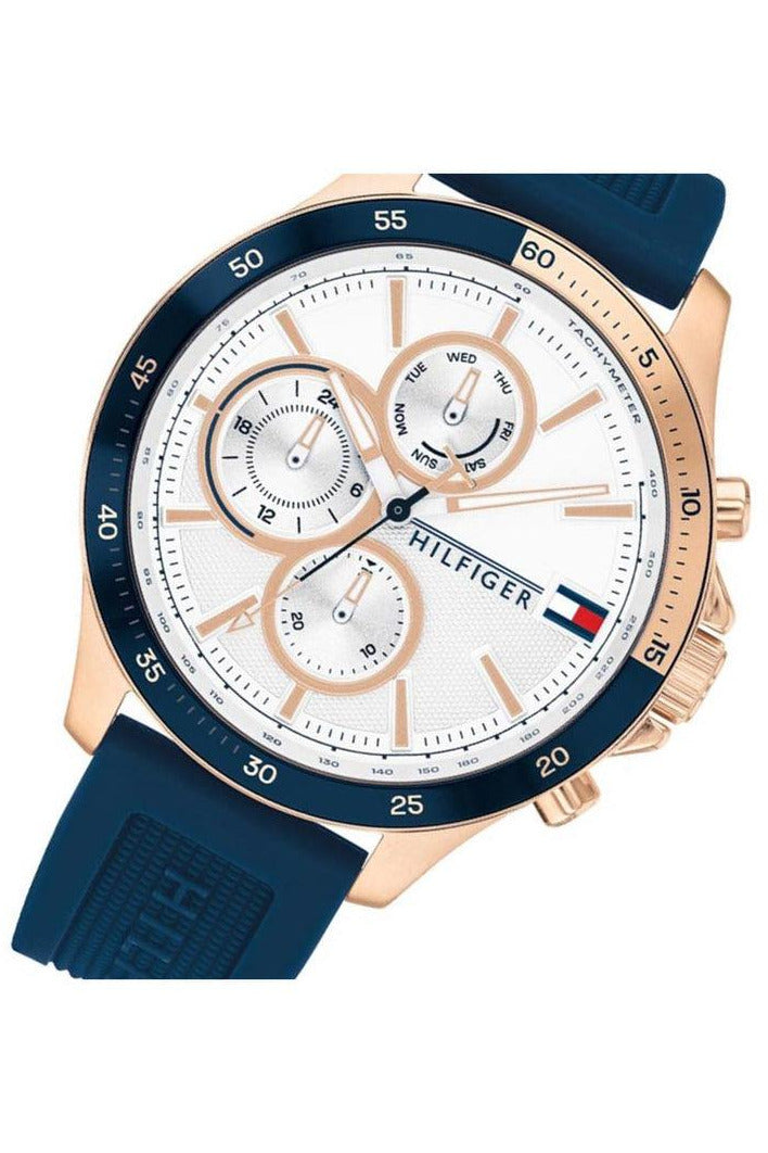 Buy Tommy Hilfiger Mens Quartz Silicone Strap White Dial 46mm Watch - 1791778 in Pakistan