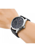 Buy Tommy Hilfiger Damon Grey Dial Black Leather Strap Watch for Men - 1791417 in Pakistan