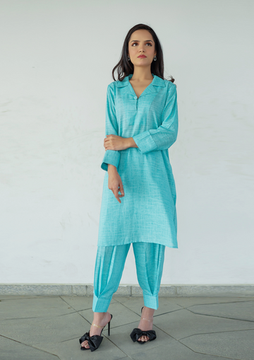 Buy Turquoise Irish Cotton 2 Pc in Pakistan