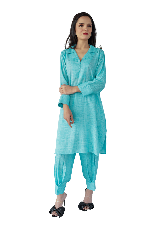 Buy Turquoise Irish Cotton 2 Pc in Pakistan