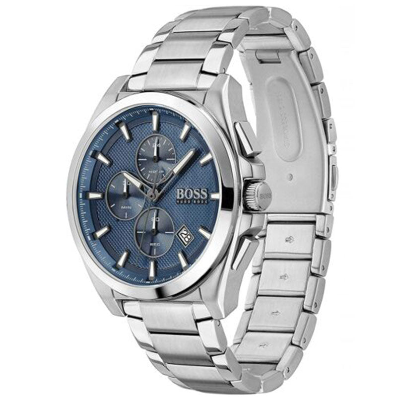 Buy Hugo Boss Mens Quartz Silver Stainless Steel Blue Dial 46mm Watch - 1513884 in Pakistan