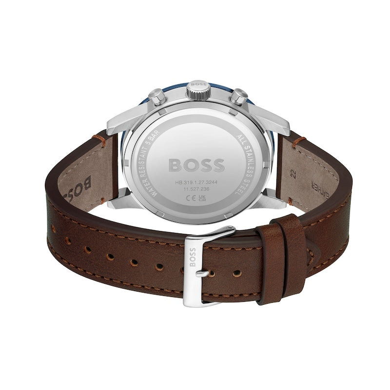 Buy Hugo Boss Allure Quartz Blue Dial Brown Strap Men's Watch - 1513921 in Pakistan