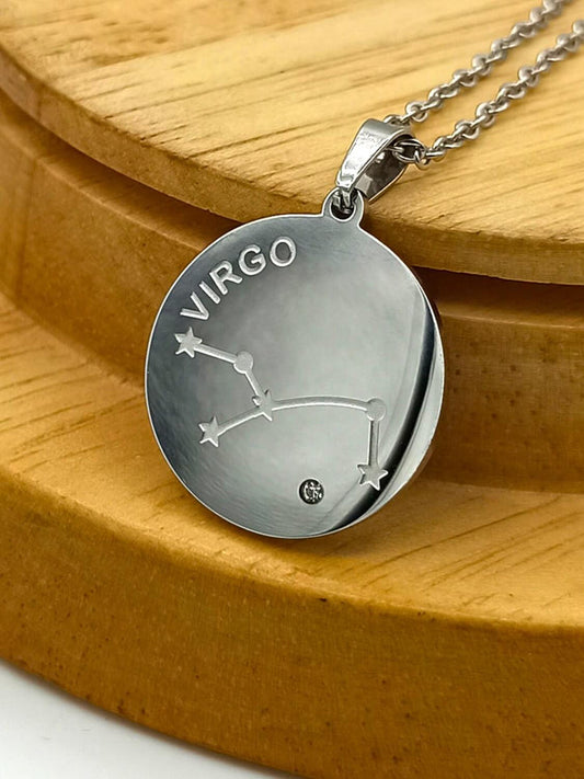 Buy Virgo Zodiac Necklace, Silver Stainless Steel in Pakistan