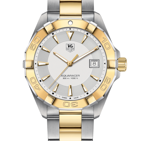 Buy Tag Heuer Aquaracer Silver Dial Two Tone Steel Strap Watch for Men - WAY1120.BB0930 in Pakistan