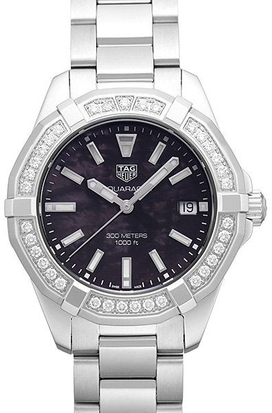 Buy Tag Heuer Aquaracer Black Dial with Diamonds Silver Steel Strap Watch for for Women - WAY131P.BA0748 in Pakistan