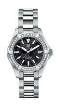 Buy Tag Heuer Aquaracer Black Mother of Pearl Dial with Diamonds Silver Steel Strap Watch for Women - WAY131P.BA0748 in Pakistan
