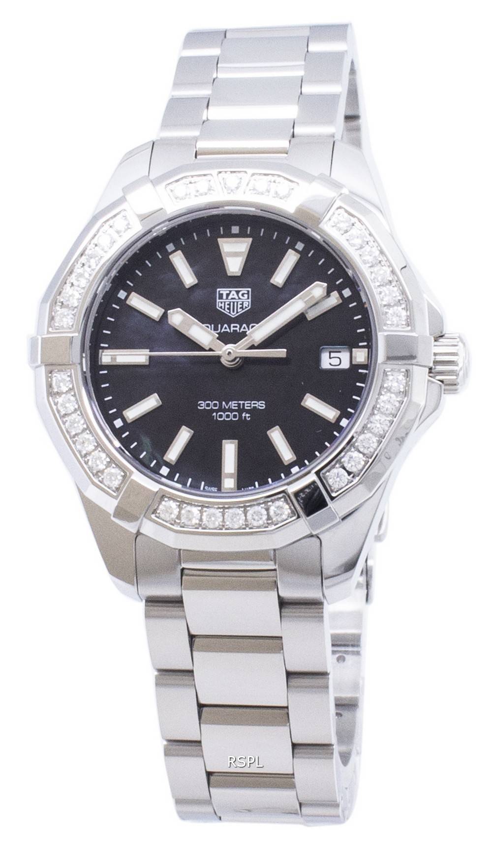 Buy Tag Heuer Aquaracer Black Dial with Diamonds Silver Steel Strap Watch for for Women - WAY131P.BA0748 in Pakistan