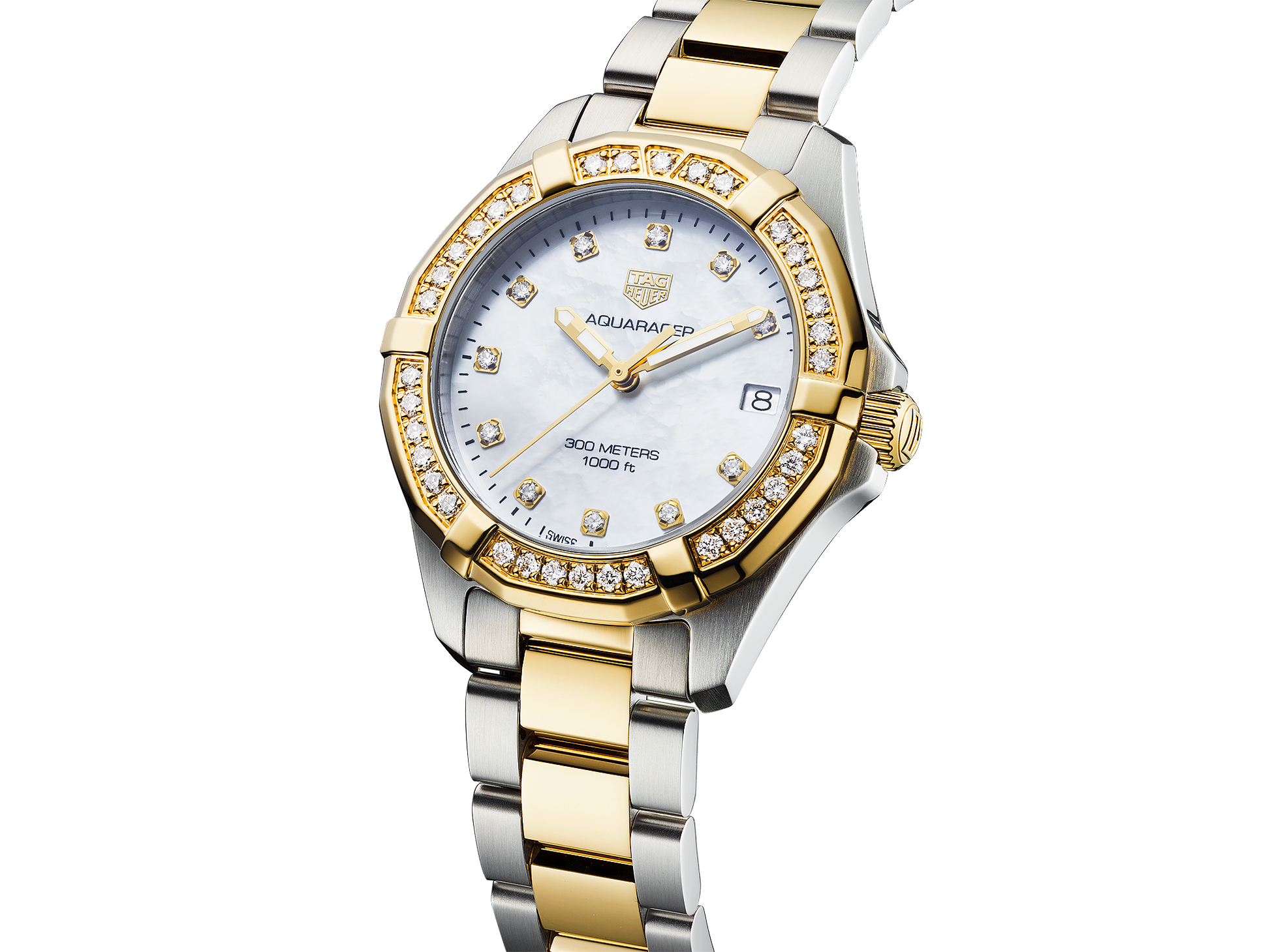 Buy Tag Heuer Aquaracer Mother of Pearl Dial Two Tone Steel Strap Watch for Women - WBD1323.BB0320 in Pakistan