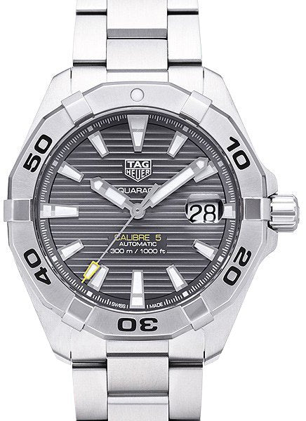 Buy TAG Heuer Aquaracer Calibre 5 Automatic Grey Dial Silver Steel Strap Watch for Men - WBD2113.BA0928 in Pakistan