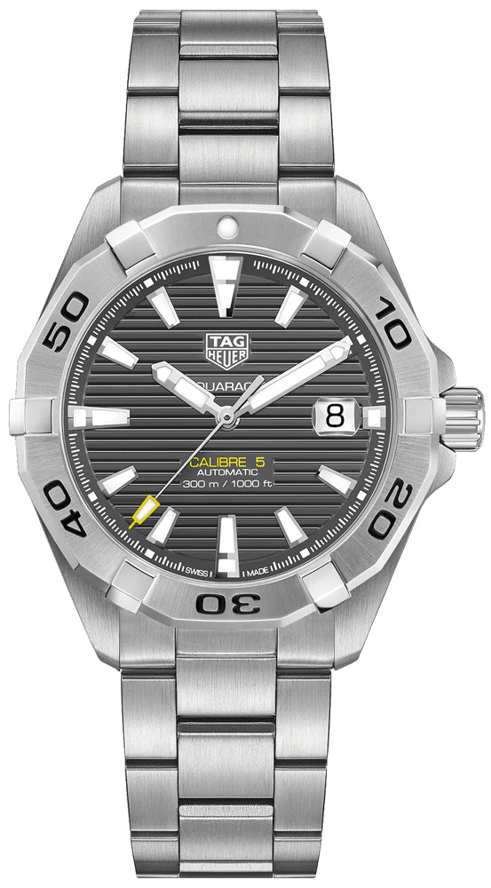 Buy TAG Heuer Aquaracer Calibre 5 Automatic Grey Dial Silver Steel Strap Watch for Men - WBD2113.BA0928 in Pakistan