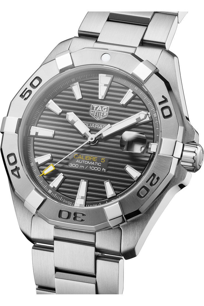 Buy TAG Heuer Aquaracer Calibre 5 Automatic Grey Dial Silver Steel Strap Watch for Men - WBD2113.BA0928 in Pakistan