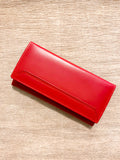 Buy For Women Long Pure Leather Wallet - Red in Pakistan