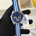 Buy Michael Kors Brecken Chronograph Blue And White PVC Strap Blue Dial Watch for Men - Mk8950 in Pakistan