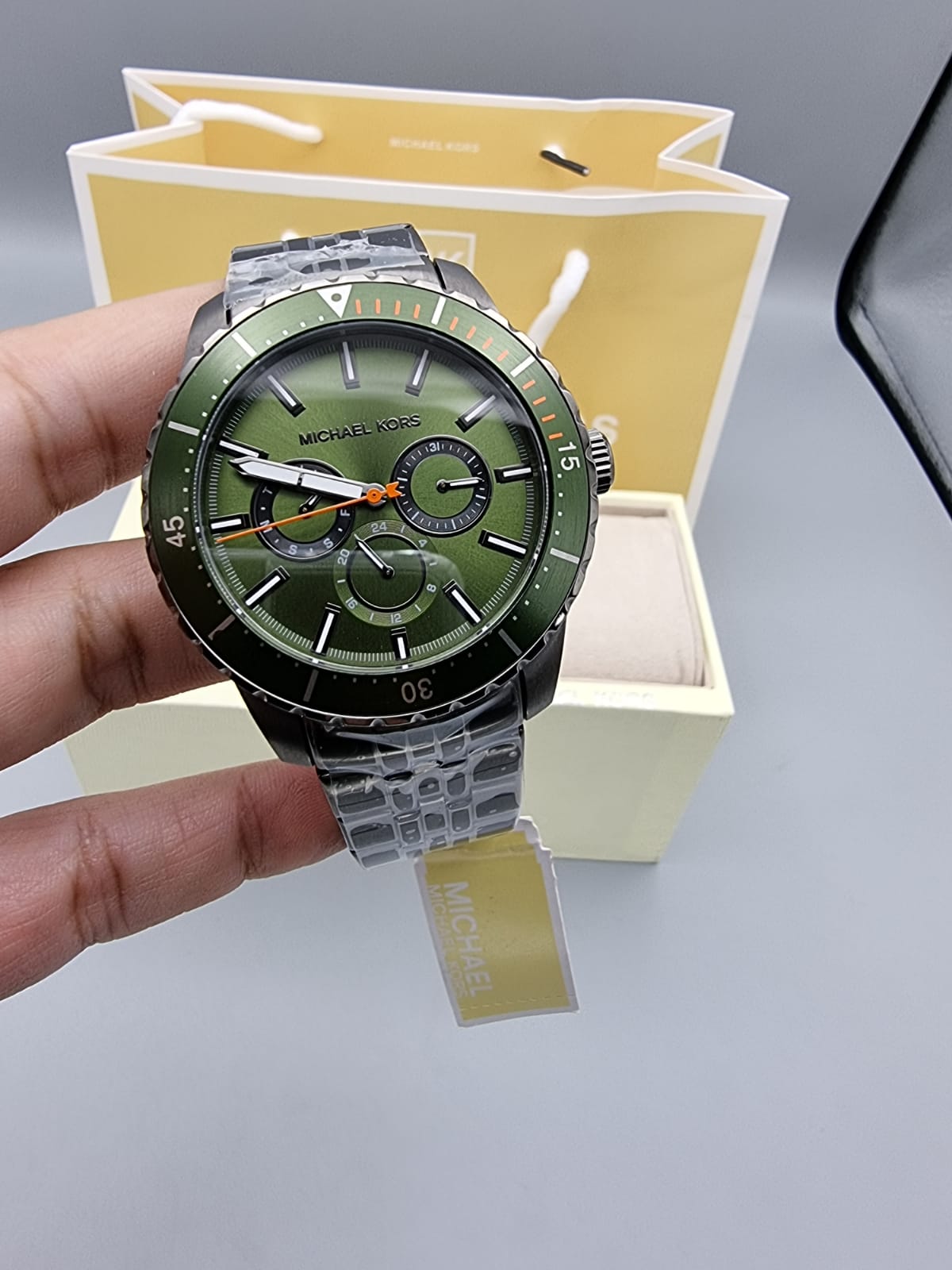 Buy Michael Kors Mens Chronograph Stainless Steel Green Dial 44mm Watch - Mk7158 in Pakistan