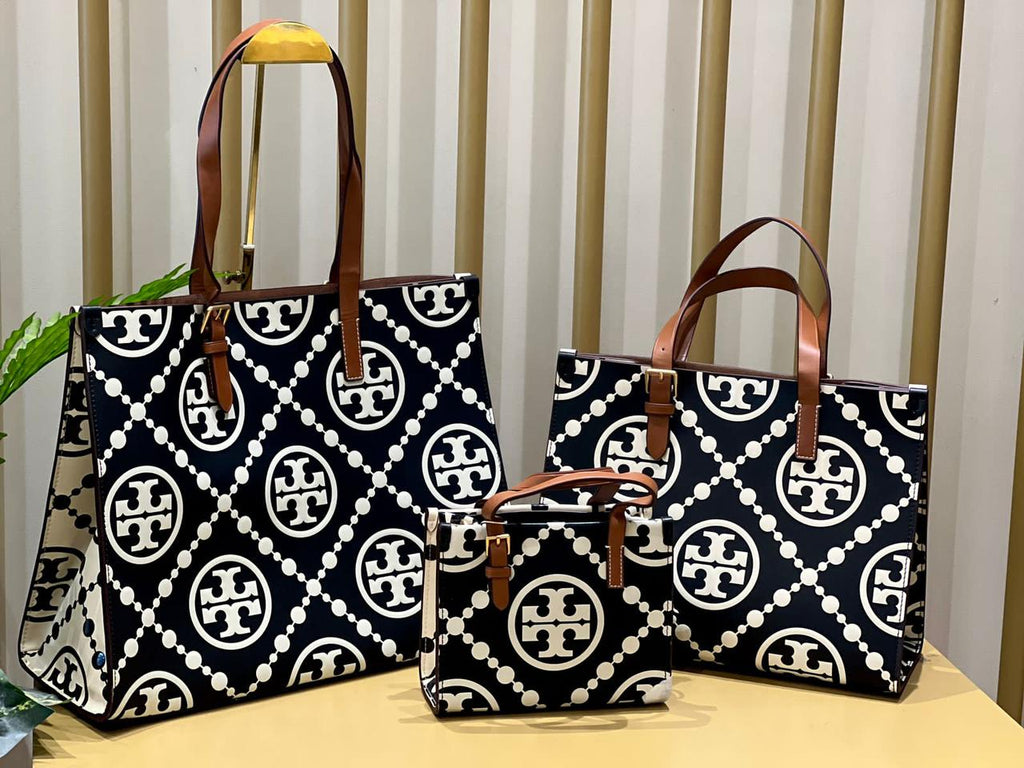 tory burch t monogram coated canvas tote