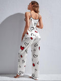 Buy Spice Ceder Strap Jumpsuit Printed Hearst White in Pakistan