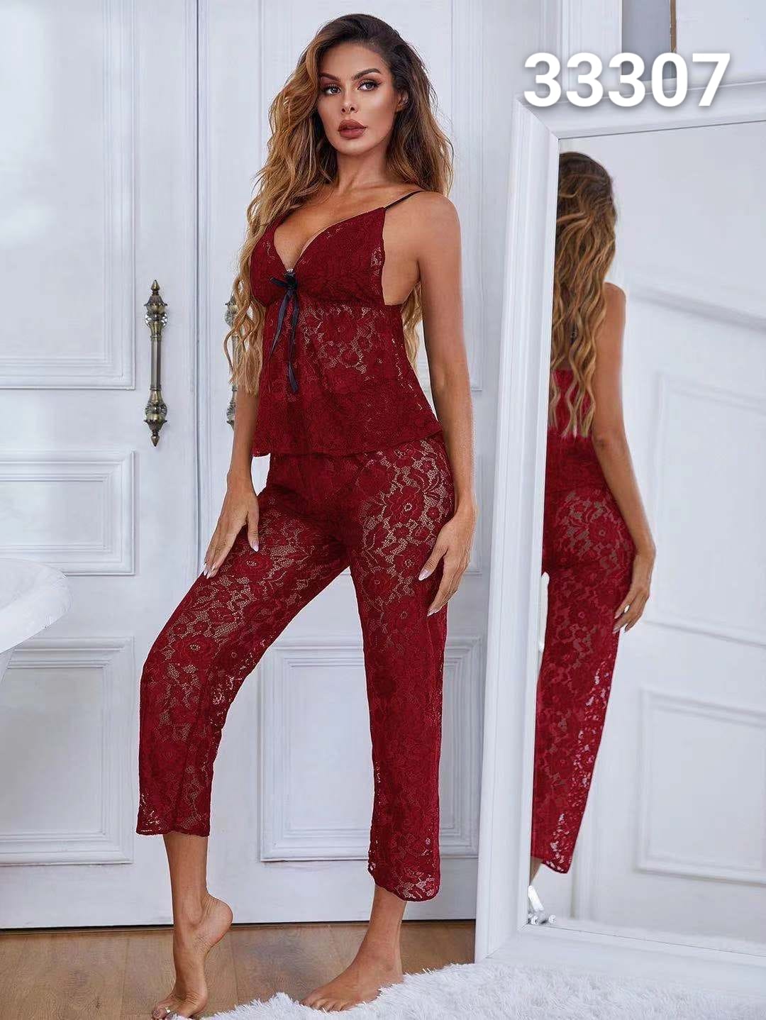 Buy Elegance Floral Sling Top and Trouser Set Maroon in Pakistan