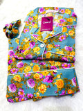 Buy Galaxy Boski Linen Printed Pajama Suit Purple Jasmine in Pakistan