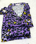 Buy Galaxy Boski Linen Printed Pajama Suit Purple Jaguar in Pakistan