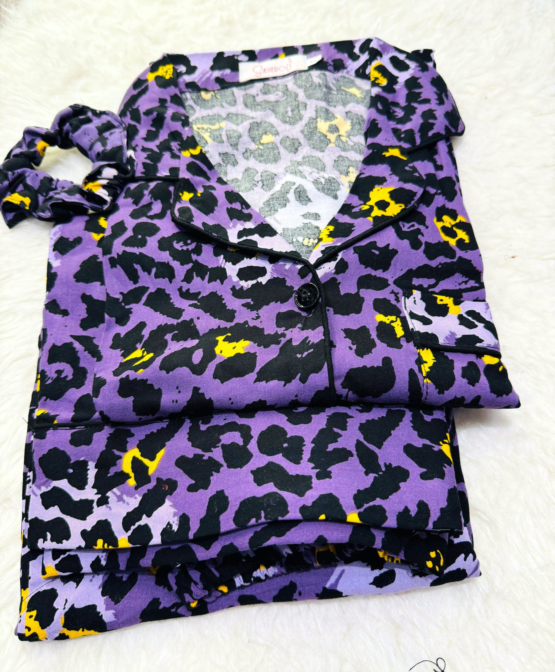 Buy Galaxy Boski Linen Printed Pajama Suit Purple Jaguar in Pakistan