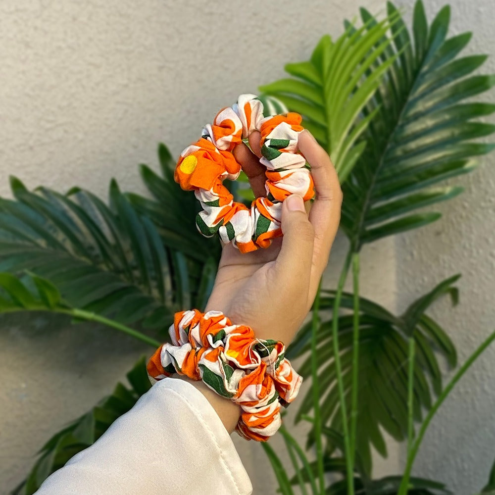 Buy OrangeComfyLinenScrunchy in Pakistan