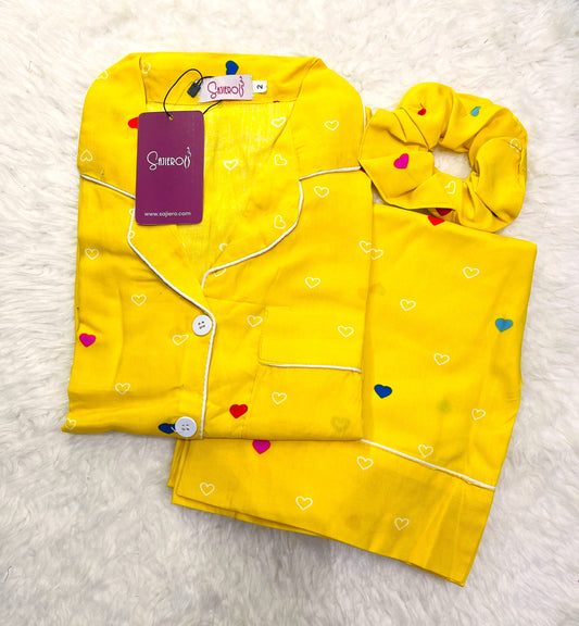 Buy Galaxy Boski Linen  Printed Pajama Suit Multi Yellow in Pakistan